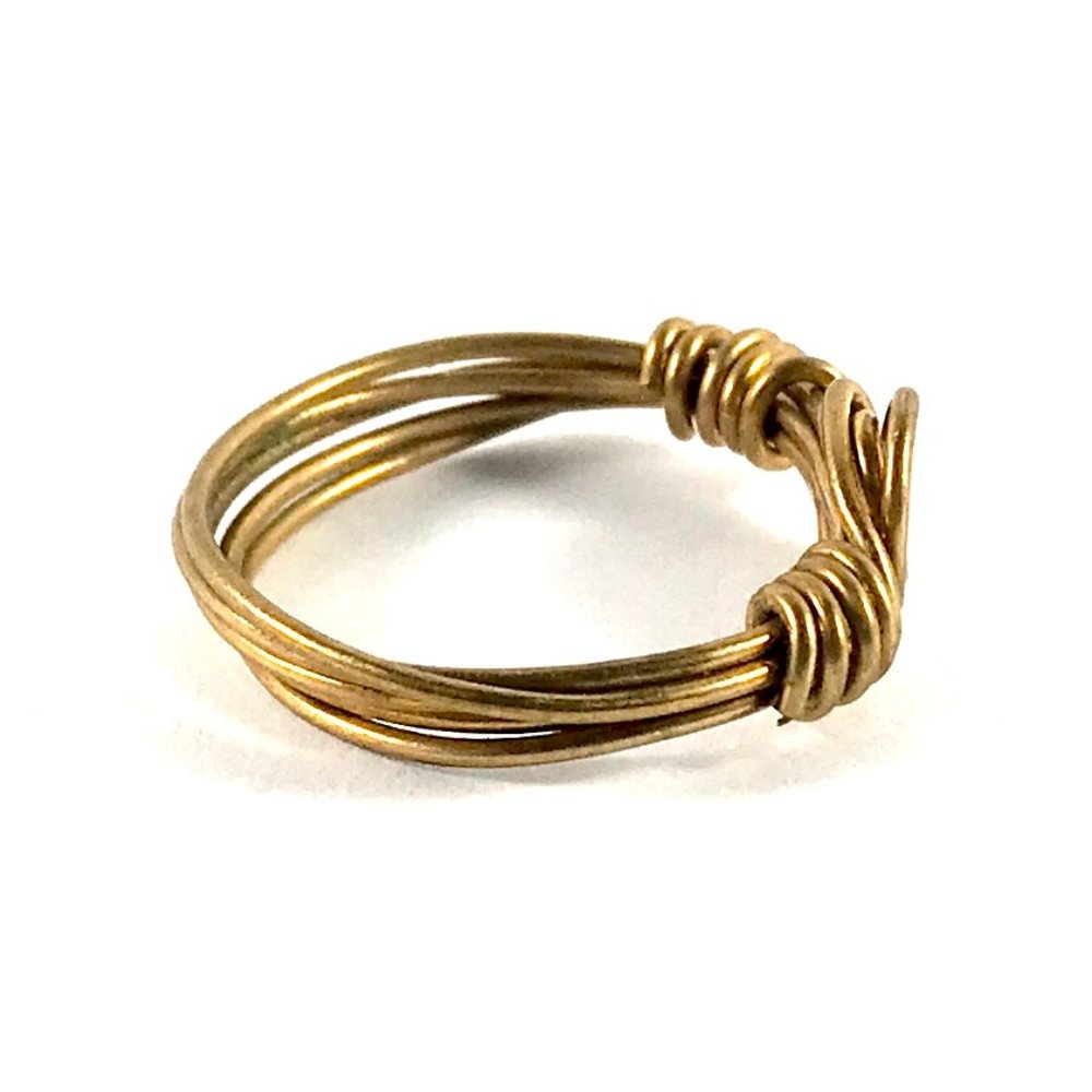 Gold Tone Wire Wrapped Ring Size 6.5 - Picture 2 of 4